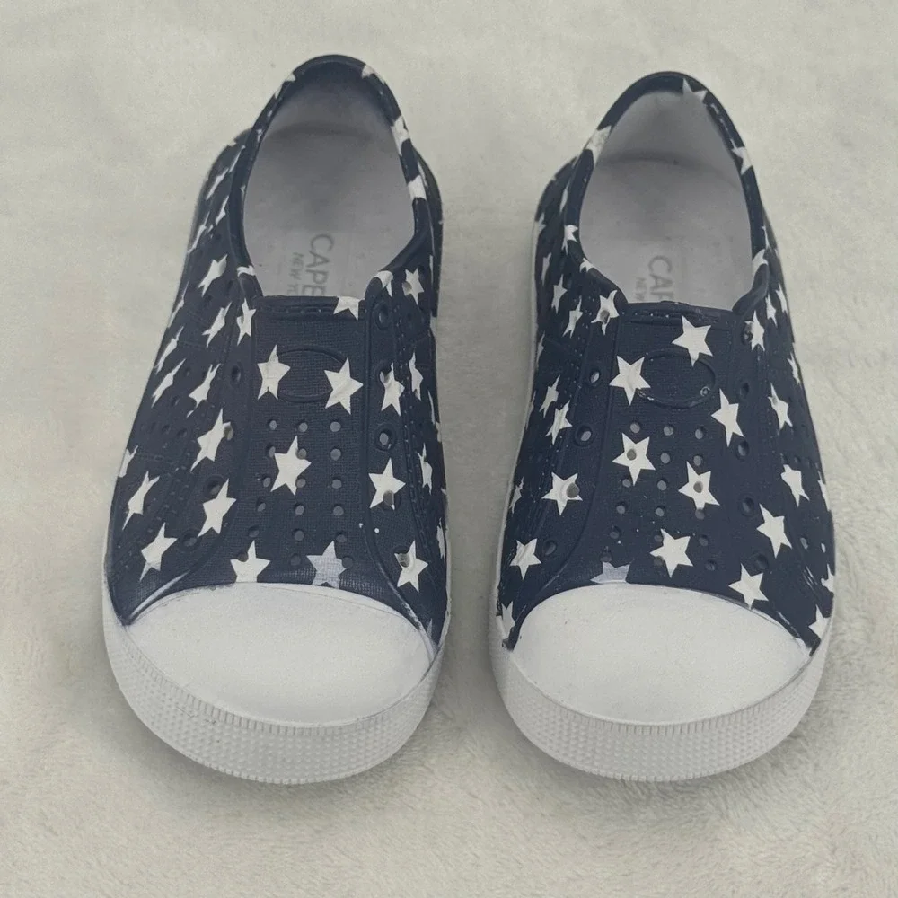Capelli Kids Shoes Sz 7 Navy & White Star Print Slip On Sneakers Water Shoe USA